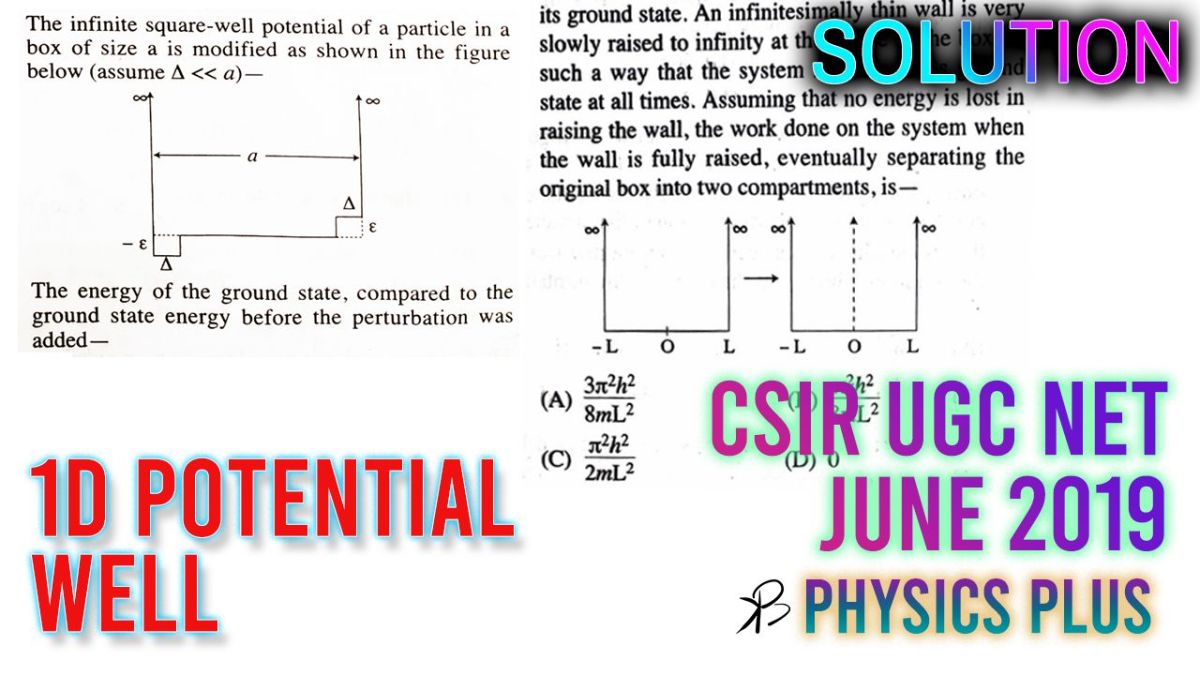 CSIR UGC NET Physical Science June 2019 Solution 1D potential&nbsp;well