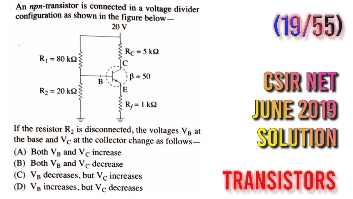 CSIR UGC NET Physical Science June 2019 transistor Problem&nbsp;problem